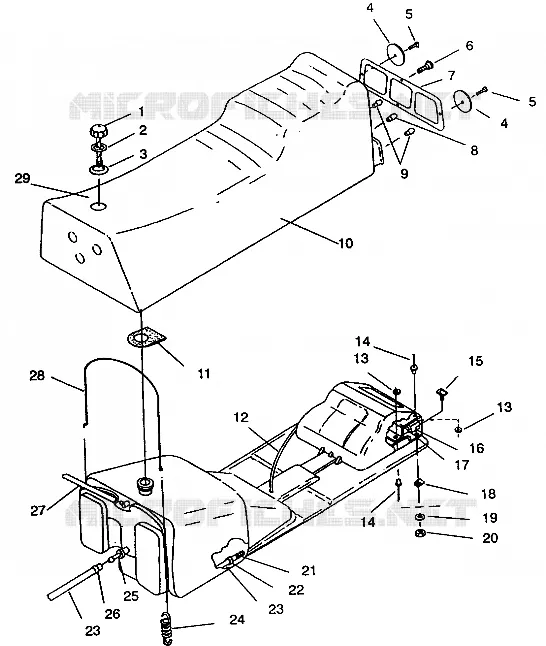 SIEGE ET RESERVOIR SPORT SKS E940243 (49273627360003) Polaris SNOWMOBILES autre 1994 SKS  EURO SPORT SKS - E940243