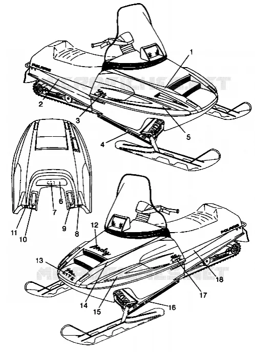 EMBLEMES STARLITE 0943427 (4924992499008A) Polaris SNOWMOBILES autre 1994 OTHERS  LITE DELUXE - 0943431
