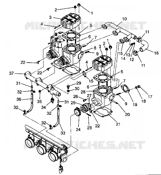 CYLINDRE RXL 0940768 and RXL TOURING 0940869 (4925062506041A) Polaris SNOWMOBILES autre 1994 TOURING  RXL TOURING - 0940869