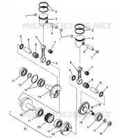 PISTON ET VILEBREQUIN WIDETRAK LX 0942064 (49250425040032) pour Polaris WIDETRAK de 1994