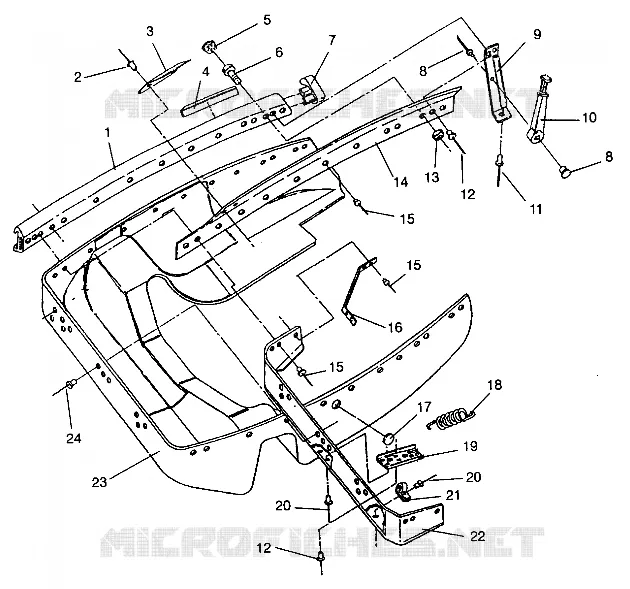 CARROSSERIE AVANT XLT 0940767, XLT SP 0940667   XLT SKS 0940567 (4925022502005A) Polaris SNOWMOBILES autre 1994 OTHERS  XLT - 0940767