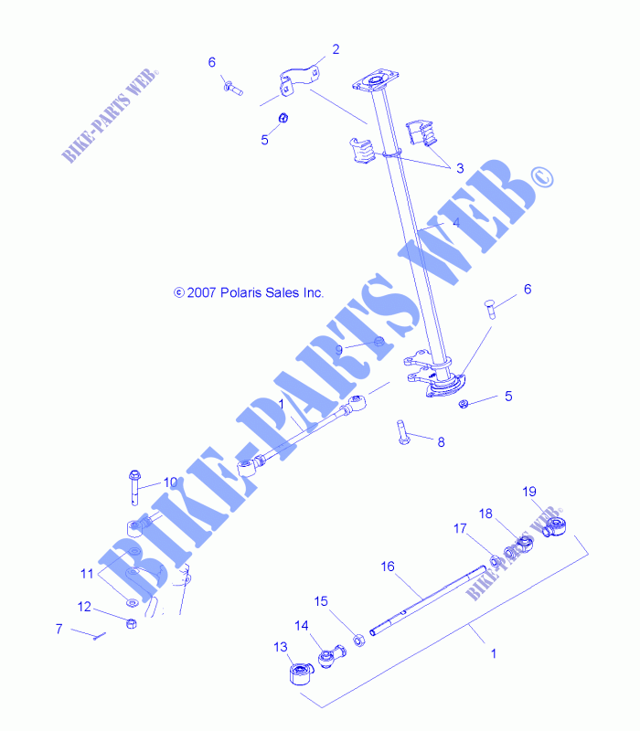 COLONNE DE DIRECTION   A12NA32AA (49ATVDIRECTION08SCRAM) pour Polaris TRAIL BLAZER 330 de 2012