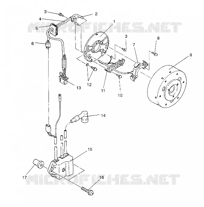 STATOR ASSEMBLY 440 XCR / 0931760 (4923022302036A) Polaris SNOWMOBILES 440 1993 XC  440 XCR - 0931760