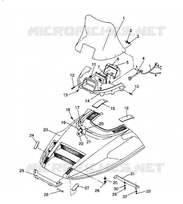 CAPOT LITE GT/0933133 and STARLITE GT/0933127 (4923232323006A) Polaris SNOWMOBILES autre 1993 OTHERS  EURO STARLITE GT - E933127