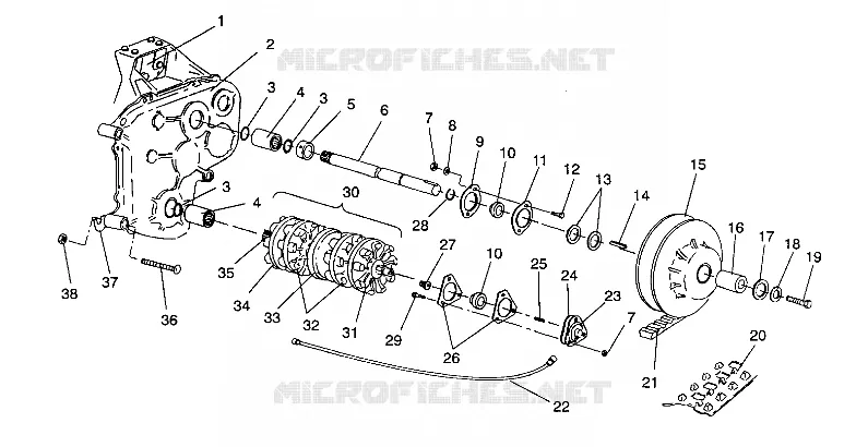 TRACK AND ARBRE DE TRANSMISSION ASSEMBLY WIDETRAK / 0932064 (4922982298015A) Polaris SNOWMOBILES autre 1993 WIDETRAK  EURO WIDE TRAK - E932064