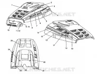CAPOT   EMBLEMES Storm/0932770 and Storm SKS/0932570 (4923032303007A) pour Polaris STORM de 1993