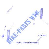 CARROSSERIE ARRIERE REFLECTORS   A18S6S57C1/CL  pour Polaris SPORTSMAN 6X6 570 BIG BOSS EPS TRACTOR de 2018