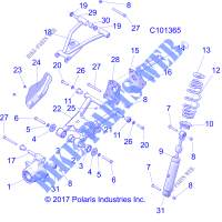 SUSPENSION   A18S6S57C1/CL  pour Polaris SPORTSMAN 6X6 570 BIG BOSS EPS TRACTOR de 2018
