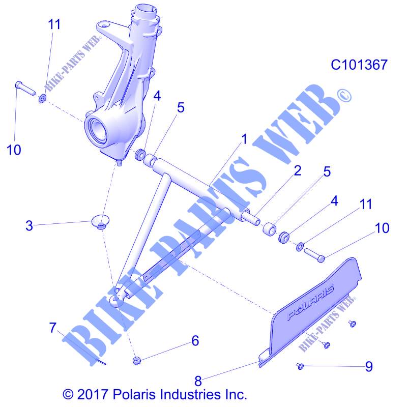 SUSPENSION, A ARM AND SUPPORT MOUNTING   A18S6S57C1/CL  pour Polaris SPORTSMAN 6X6 570 BIG BOSS EPS TRACTOR de 2018