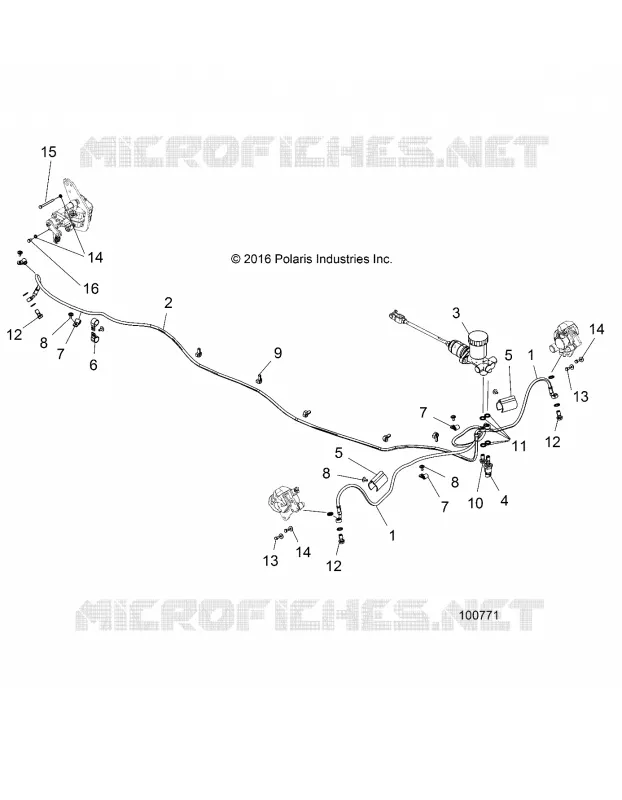BRAKES, BRAKE LINES AND MAITRE CYLINDRE - A18HAA15N7 (100771) Polaris ACE 150 2018 ACE 150 MD  ACE 150 MD