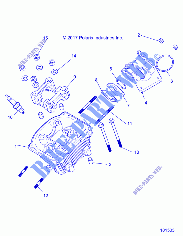 ENGINE, CULASSE ASM.   A18HAA15N7  pour Polaris ACE 150 MD de 2018