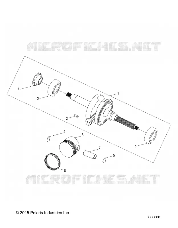 ENGINE, VILEBREQUIN AND PISTON - A18YAF11B5/N5 (A00034) Polaris SPORTSMAN 110 2018 SPORTSMAN 110 EFI  SPORTSMAN 110