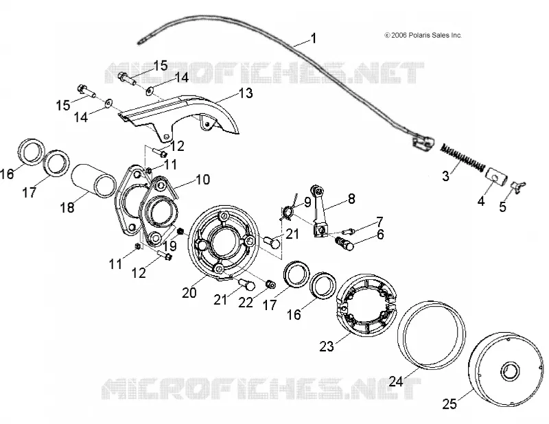 FREIN ARRIERE - A18YAF11B5/N5 (49ATVBRAKERR08OUT90) Polaris SPORTSMAN 110 2018 SPORTSMAN 110 EFI  SPORTSMAN 110