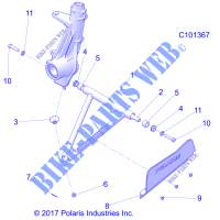SUSPENSION, A ARM AND SUPPORT MOUNTING   A18SEA57F1/SEE57F1/7  pour Polaris SPORTSMAN 570 EPS EU de 2018