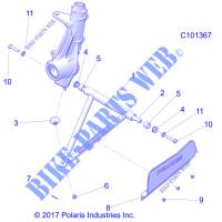 SUSPENSION, A ARM AND SUPPORT MOUNTING   A18SES57C1/C2/C5/C7/E1/E5/E7/T57C1/C7/E1/E7  pour Polaris SPORTSMAN 570 TRACTOR de 2018
