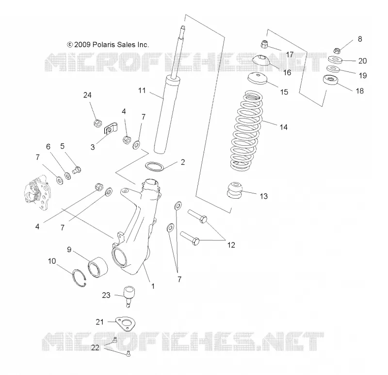 SUSPENSION, JAMBE DE FORCE AVANT - A17S6E57A1  Polaris SPORTSMAN 570 2017 570 SPORTSMAN 6X6   SPORTSMAN 570 6X6