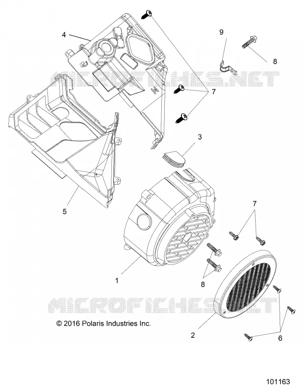 ENGINE, FAN COVER AND CARROSSERIE ET BOITE A GANTS COMP - A17HAA15N7 (101163) Polaris ACE 150 2017 ACE 150 MD   ACE 150 MD