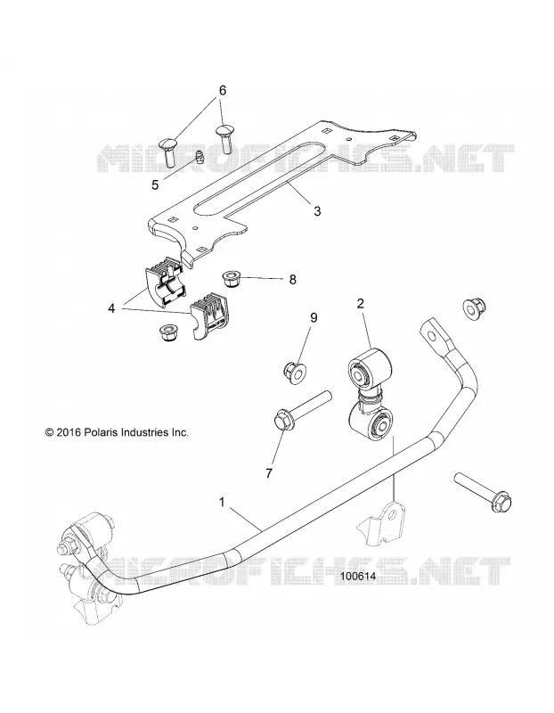 SUSPENSION, BARRE STABILISATRICE AVANT - A17DAA50A7 (100614) Polaris ACE 500 2017 ACE 500 SOHC  ACE 500 SOHC