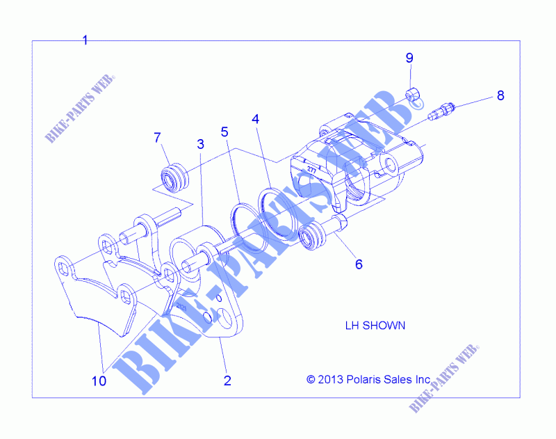 BRAKES, ETRIER DE FREIN AVANT   A17DAH57A5 (49RGRCALIPER14570) pour Polaris ACE 570 HD EFI  de 2017