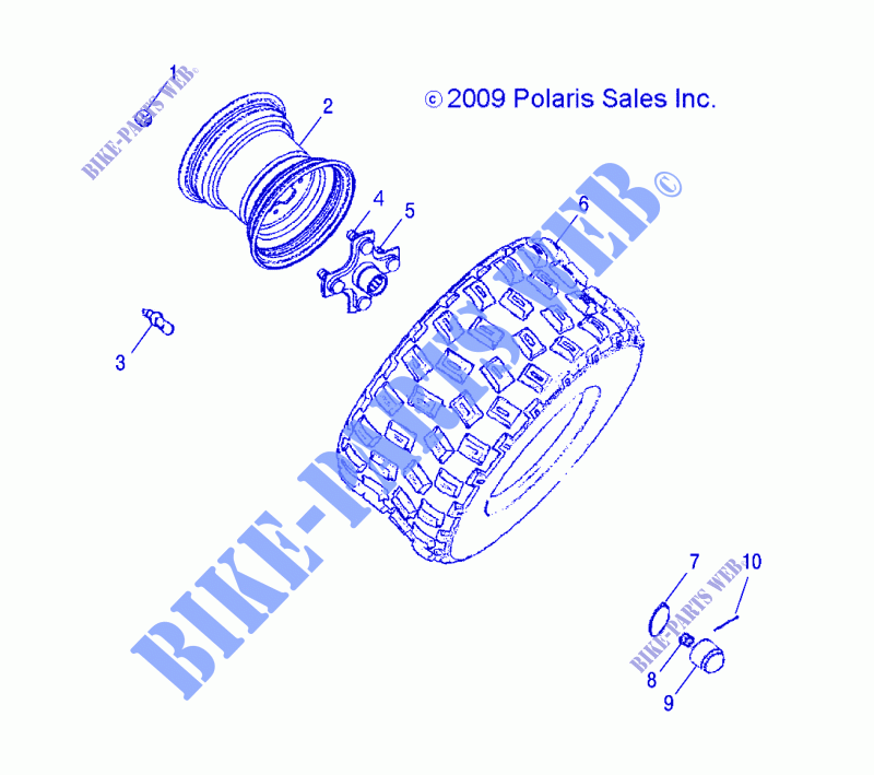 ROUES, REAR   A17YAP20A8/N8 (49ATVROUEREAR10PHX) pour Polaris PHOENIX 200 de 2017