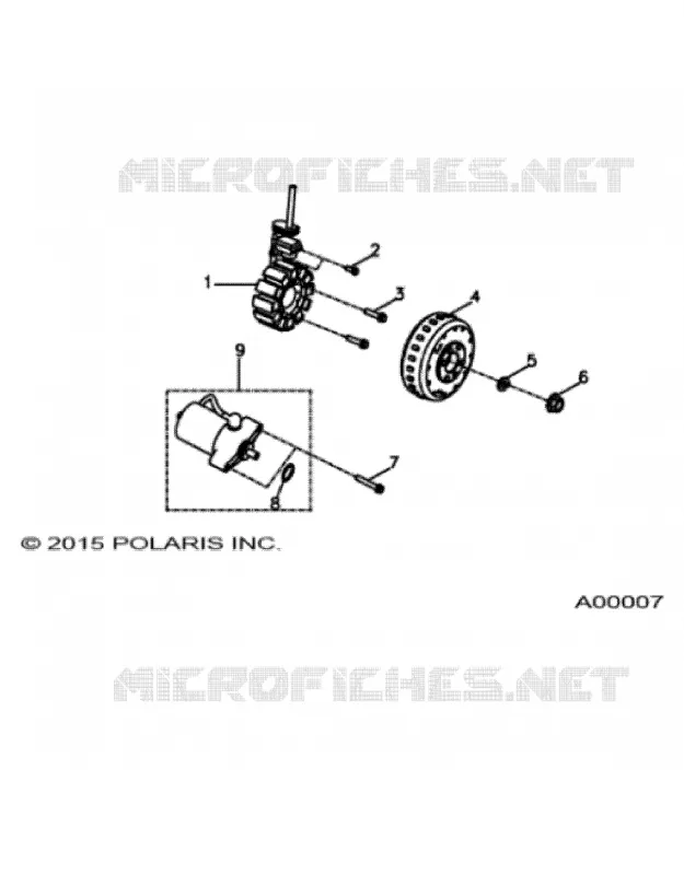 ENGINE, STATOR AND DEMARREUR - A17YAF11A5/N5 (A00007) Polaris SPORTSMAN 110 2017 SPORTSMAN 110  SPORTSMAN 110