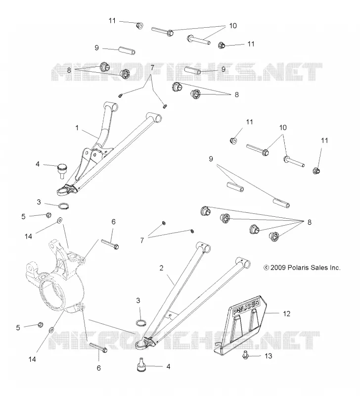 SUSPENSION AVANT A-ARMS - A17SYE95AK  Polaris SPORTSMAN 1000 2017 SPORTSMAN 1000 TOURING  SPORTSMAN TOURING 1000