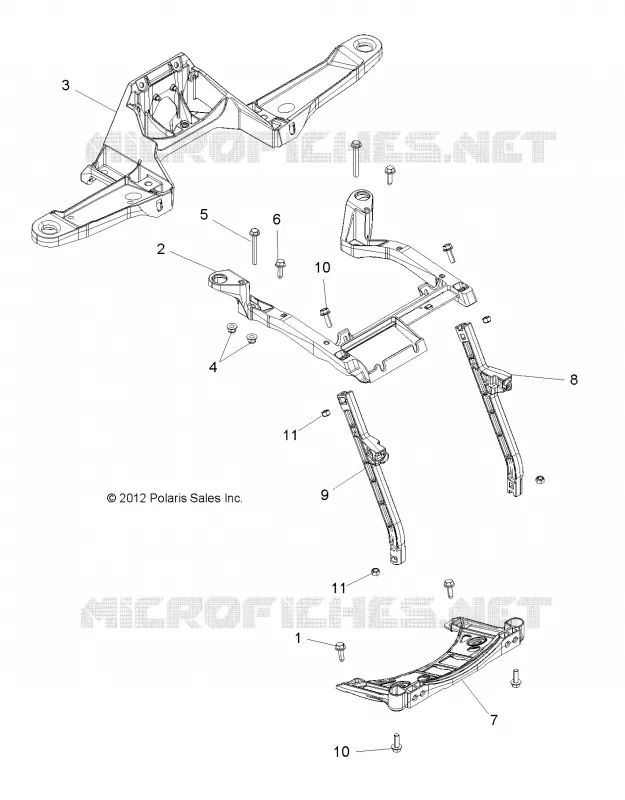 PORTE BAGAGES AVANT SUPPORT - A16SVA85A2 (49ATVRACKMTG13850SCRAM) Polaris SCRAMBLER 850 2016 SCRAMBLER 850  SCRAMBLER 850