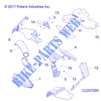 CARROSSERIE / PROTECTIONS THERMIQUE   A 17 01 D/E APPLIES TO 2015 2016 SPORTSMAN 1000 1 UP MODELS AFTER SAFETY RECALL A 17 01 D/E HAS BEEN COMPLETED WHERE APPLICABLE.  (C2207269) pour Polaris SPORTSMAN 1000 MD de 2016