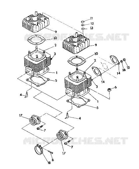 CYLINDRE  INDY LITE (4921332133027A) Polaris SNOWMOBILES autre 1992 OTHERS  STARLITE - 0923027