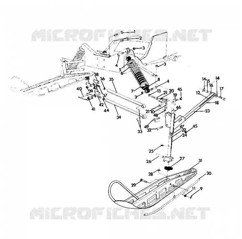 SUSPENSION AVANT AND SKI WIDETRAK (4921302130015A) Polaris SNOWMOBILES autre 1992 WIDETRAK  SWE WIDE TRAK - S922064