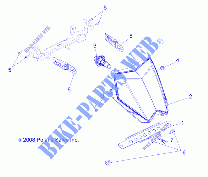 PHARE   A11NG50AA (49ATVPHARE10TBLZR) pour Polaris SCRAMBLER de 2011