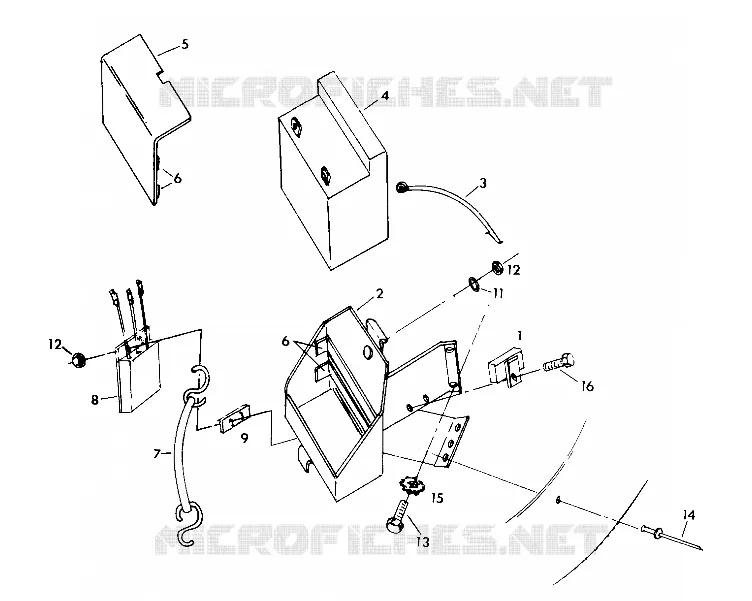 SUPPORT BATTERIE ASM.  650 RXL (4919531953021A) Polaris SNOWMOBILES 650 1991 SKS  SWE 650 RXL SKS - S910568