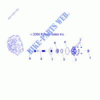 SYSTÈME DE TRANSMISSION, PONT PRINCIPAL OUTPUT SHAFT   A11NG50FA (49ATVSHAFTOUTPUT1332729) pour Polaris SCRAMBLER de 2011