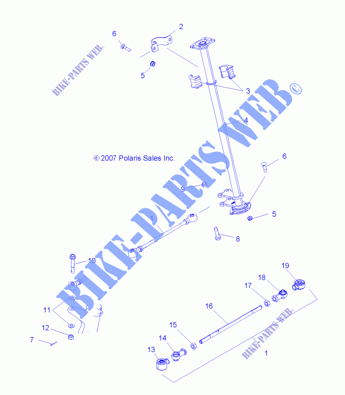 COLONNE DE DIRECTION   A11NG50FA (49ATVDIRECTION08SCRAM) pour Polaris SCRAMBLER de 2011