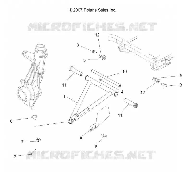 SUSPENSION, A-ARM and SUPPORT MOUNTING - A11NG50FA (49ATVAARM08SCRAM) Polaris SCRAMBLER 500 2011 SCRAMBLER  SCRAMBLER 500 4X4 INTL - A11NG50FA