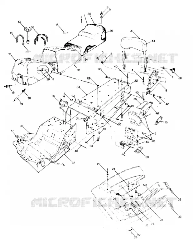 CHASSIS AND SIEGE SUPERTRAK (4919291929001A) Polaris SNOWMOBILES autre 1991 OTHERS  TRAIL SUPERTRAK - 0910161