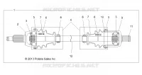 SYSTÈME DE TRANSMISSION, FRONT HALF SHAFT   D18B3/4PD1AJ (49BRUTUSSHAFTDRV13) pour Polaris BRUTUS HD PTO DELUXE DIESEL de 2018