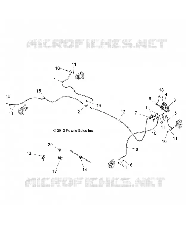 BRAKES, LINES AND MAITRE CYLINDRE - L17U2NAEFA/EMA/FLA (49GEMBRAKES14EM) Polaris GEM  autre 2017 EM1400   EM1400  (R04) - L17U2NAEFA/EMA/FLA