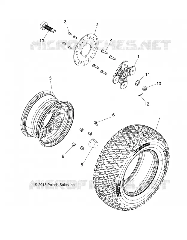 ROUES, FRONT - L17U2NAEFA/EMA (49LEVROUESFRT14EM) Polaris GEM  autre 2017 EM1400   EM1400  (R04) - L17U2NAEFA/EMA/FLA