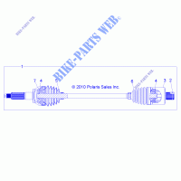 DRIVE TRAIN, TRANSMISSION ARRIERE SHAFT   R18RVU99AS (49RGRSHAFTDRIVERR1332878) pour Polaris RANGER CREW XP 1000 EPS NORTHSTAR HVAC EDITION de 2018