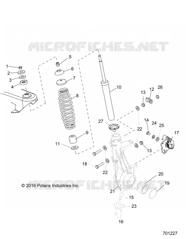 SUSPENSION, JAMBE DE FORCE AVANT - R18RMAE4N8 (701227) Polaris RANGER ELECTRIC 2018 RANGER EV MD  RANGER EV MD