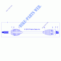 DRIVE TRAIN, TRANSMISSION ARRIERE SHAFT (FROM 7/3/2017)   R17RTED1F1/SD1C1 (49RGRSHAFTDRVRR1332878) pour Polaris RANGER 1000 DIESEL EU de 2017