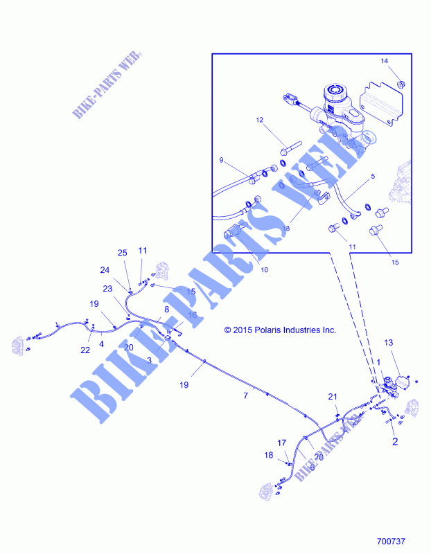 BRAKES, LINES AND MAITRE CYLINDRE   R17RDA57A1/B1 (700737) pour Polaris RANGER CREW 570 FS de 2017