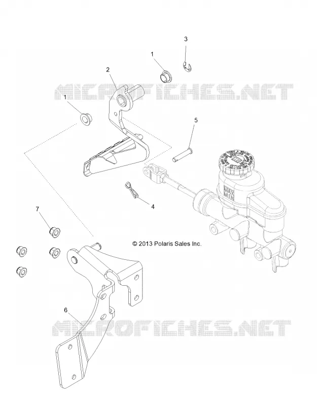BRAKES, PEDAL AND MAITRE CYLINDRE - R17B1PD1AA/2P (49BRUTUSPEDAL13) Polaris RANGER 900 2017 RANGER HST  RANGER HST