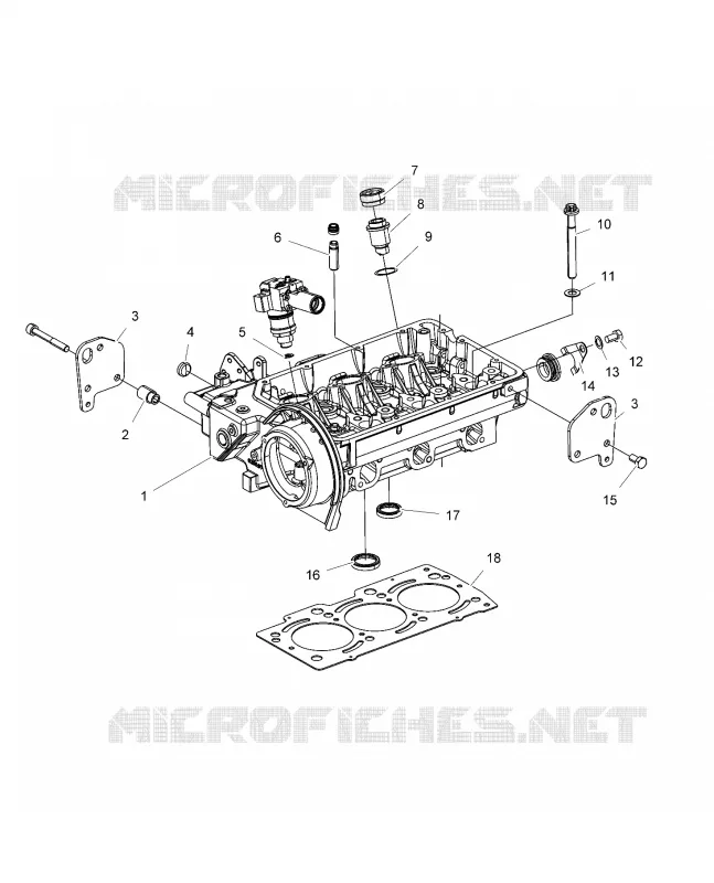ENGINE, CULASSE AND PRECOMBUSTION CHAMBER - R17B1PD1AA/2P (49BRUTUSCYLHD15DSL) Polaris RANGER 900 2017 RANGER HST  RANGER HST