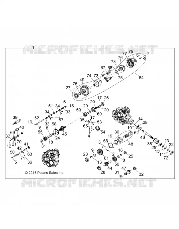 SYSTÈME DE TRANSMISSION, MAIN GEARCASE INTERNALS 1 - R17B1PD1AA/2P (49BRUTUSGCMNINTL13) Polaris RANGER 900 2017 RANGER HST  RANGER HST