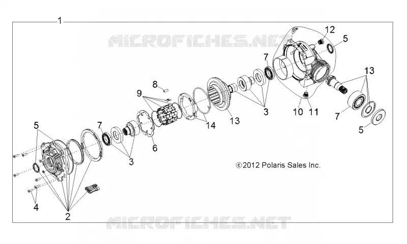 SYSTÈME DE TRANSMISSION, FRONT GEARCASE INTERNALS - R17RMA57N1 (49RGRTRANSINTL13900XP) Polaris RANGER 570 2017 RANGER 570 MD  RANGER 570 MD