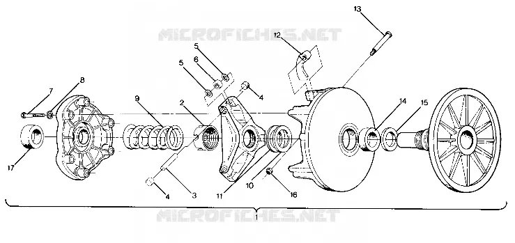 EMBRAYAGE DE TRANSMISSION 400, 500, 500 CLASSIC AND 650 (4915411541014A) Polaris SNOWMOBILES 400 1989 OTHERS  400 - 0890759