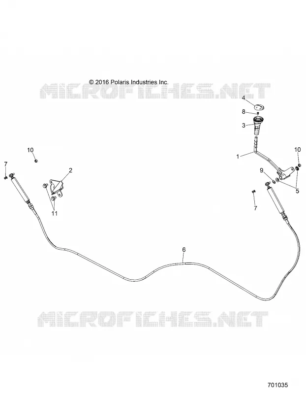 SYSTÈME DE TRANSMISSION, SHIFT LEVER AND CABLE - R16B1PD1AA/2P (701035) Polaris RANGER 900 2016 RANGER HST  RANGER HST