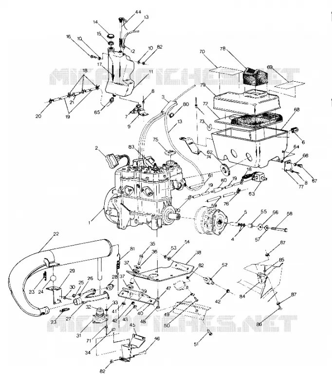 SUPPORT MOTEUR 500 and 500 Classic Updated 10/88 (4915411541021A) Polaris SNOWMOBILES 500 1989 SKS  FIN 500 SKS - F890564